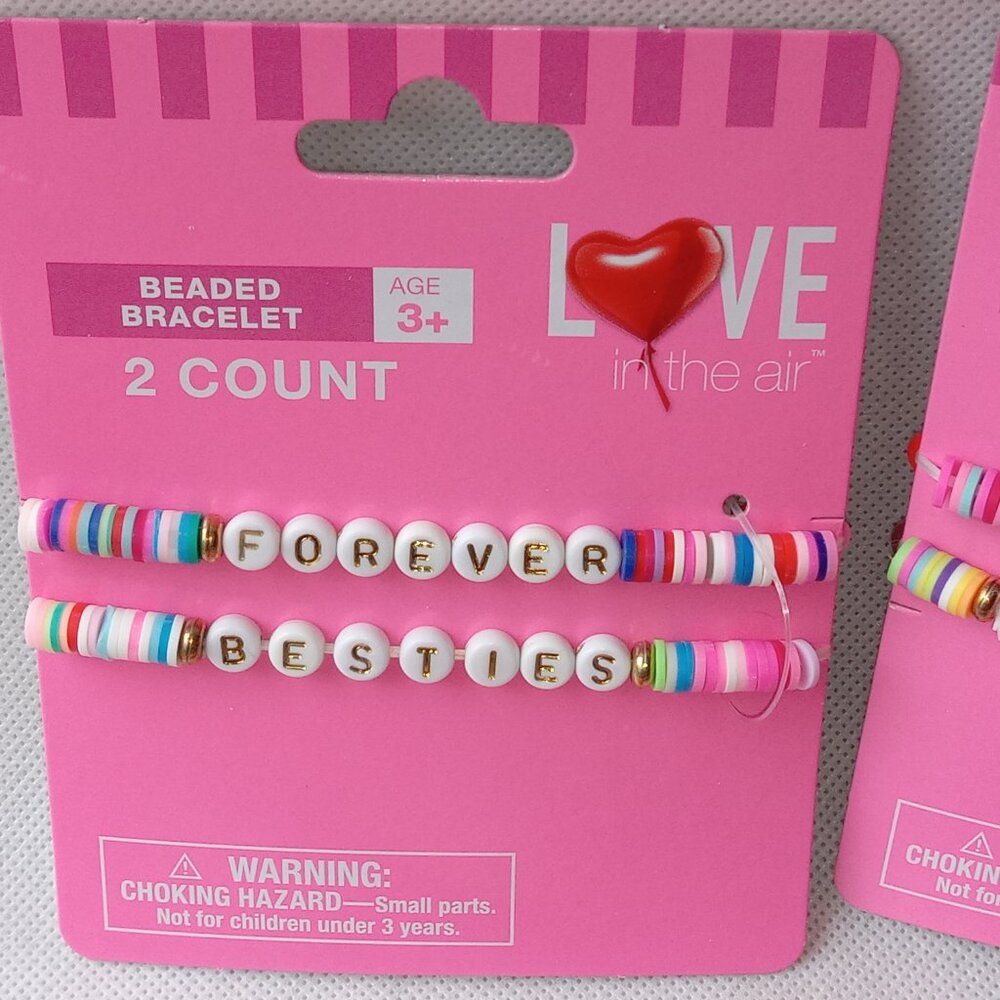 12 New Kids Beaded Bracelets, Forever, Besties, Brave, Fearless, Party Favors - Picture 4 of 7
